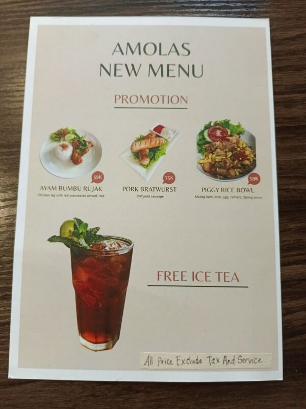 Amolas Cafe : Free ice tea